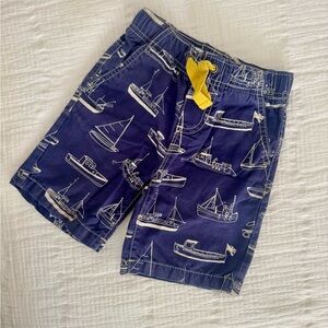 Mini Boden Boat Print Men's Shorts - Blue and Yellow